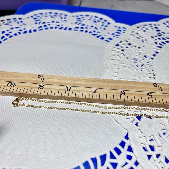 Dried Flower Square Pendant Necklace Orange White Flower 20" Chain Artisan Made - Picture 6 of 6